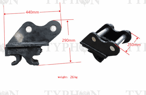 TYPHON 2.5 Ton Mini Excavator Attachment Mechanical Quick Hitch Quick Coupler - Image 2