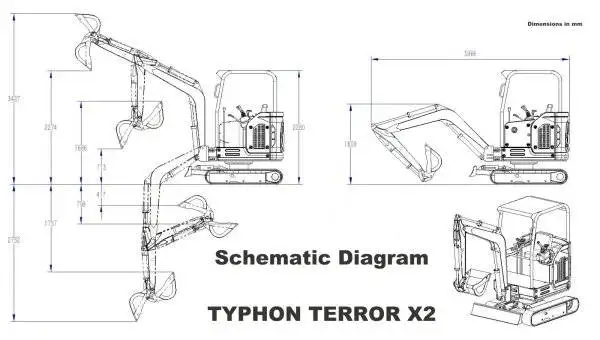 TYPHON TERROR X2 Mini Excavator 2.7 Ton EPA Diesel Perkins Engine USA - Image 5