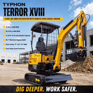 TYPHON TERROR XVIII Mini Excavator – 4000lbs Digger
