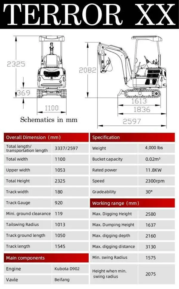 TYPHON TERROR XX Mini Excavator