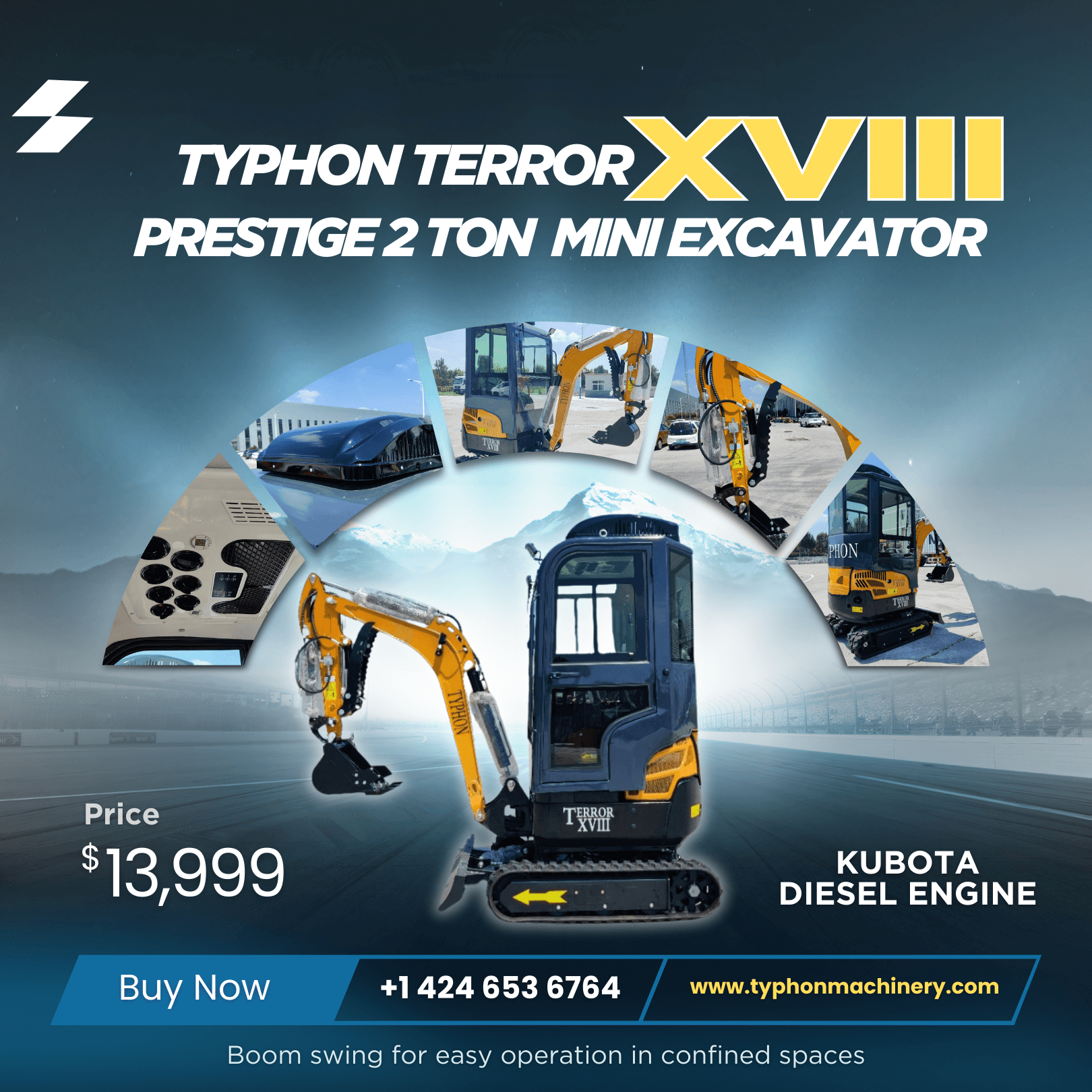 Top Compact & Mini Excavator Diggers- TYPHON Machinery