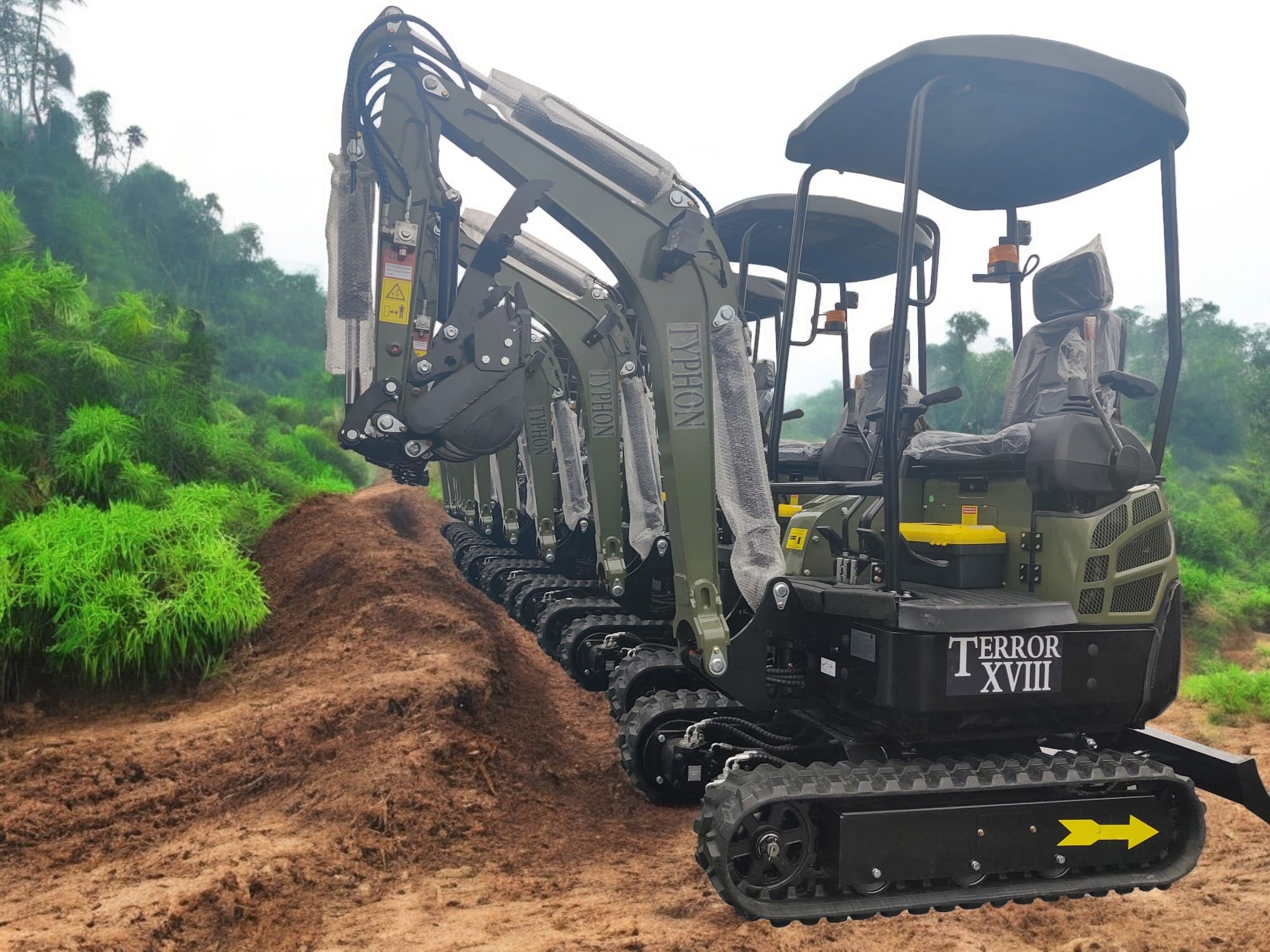 Top Compact & Mini Excavator Diggers- TYPHON Machinery 2025 4000 lb Typhon Terror XVIII Mini Excavator Rubber Track with Kubota Diesel Engine USA - Image 27