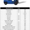 New 2025 TYPHON VIGOR 1.5 Blue Electric Forklift 1.5 Ton Lifter Lift Truck Jitney - Image 9