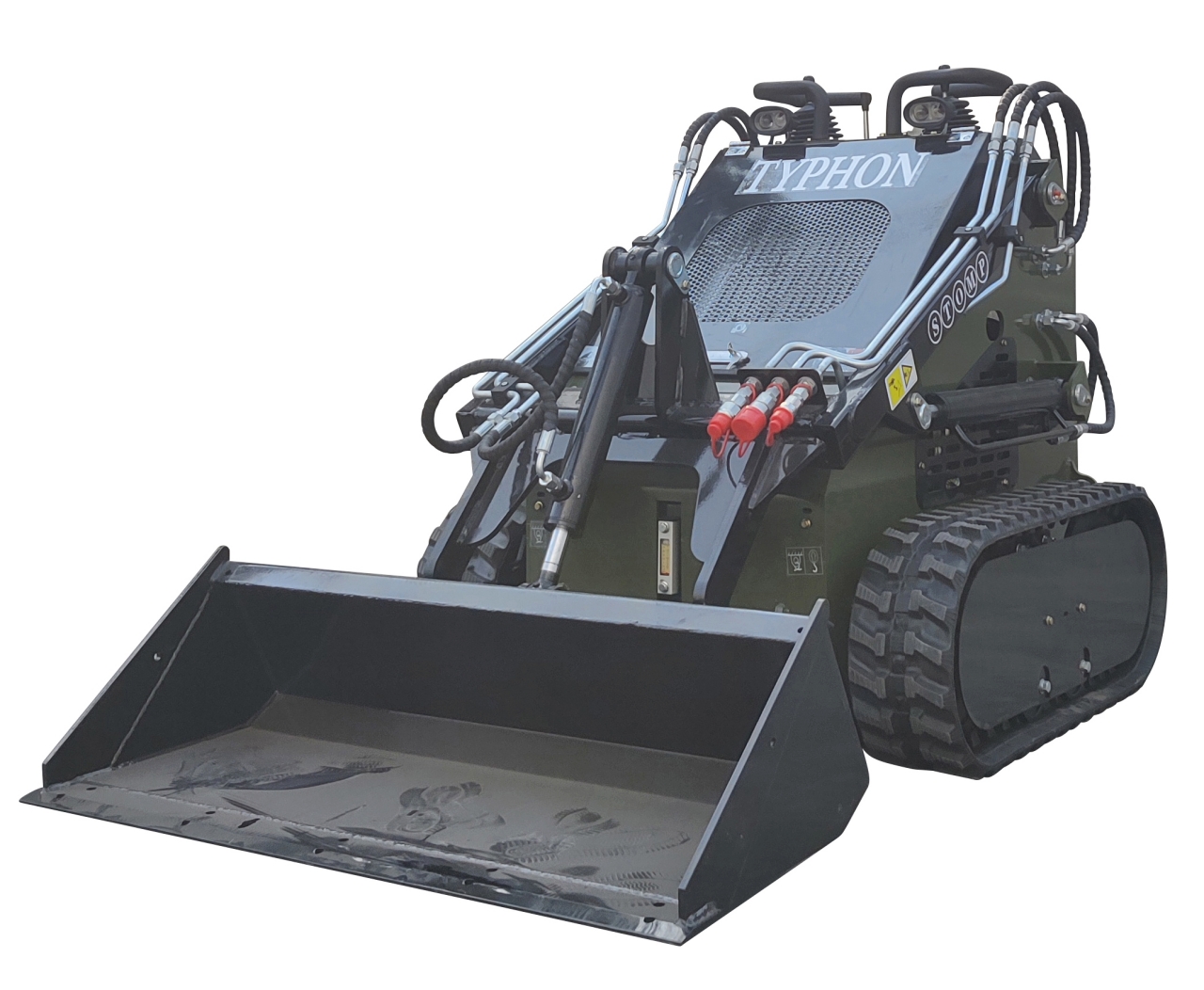 Top Compact & Mini Excavator Diggers- TYPHON Machinery Skid-Steer Loader Tracked 22.1 HP Honda EPA Gasoline Engine