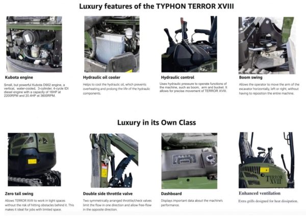 TERROR XVIII Prestige 2 Ton Mini Excavator