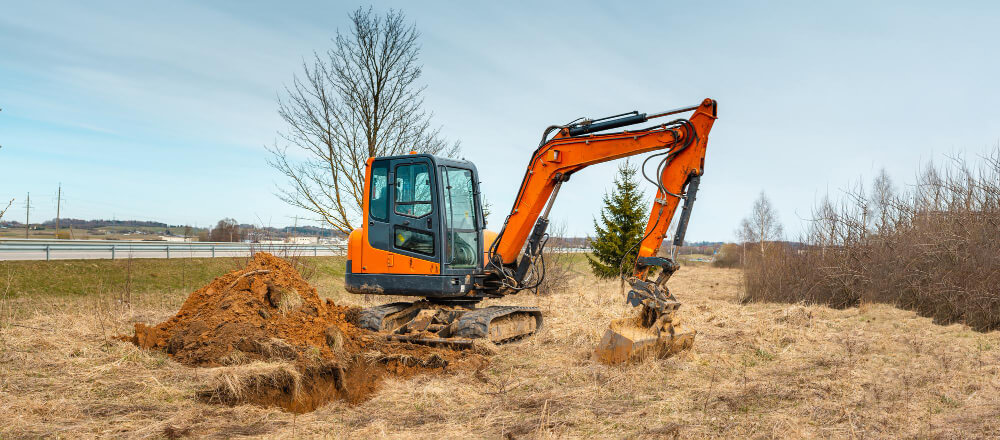 carried out with a Mini Excavator