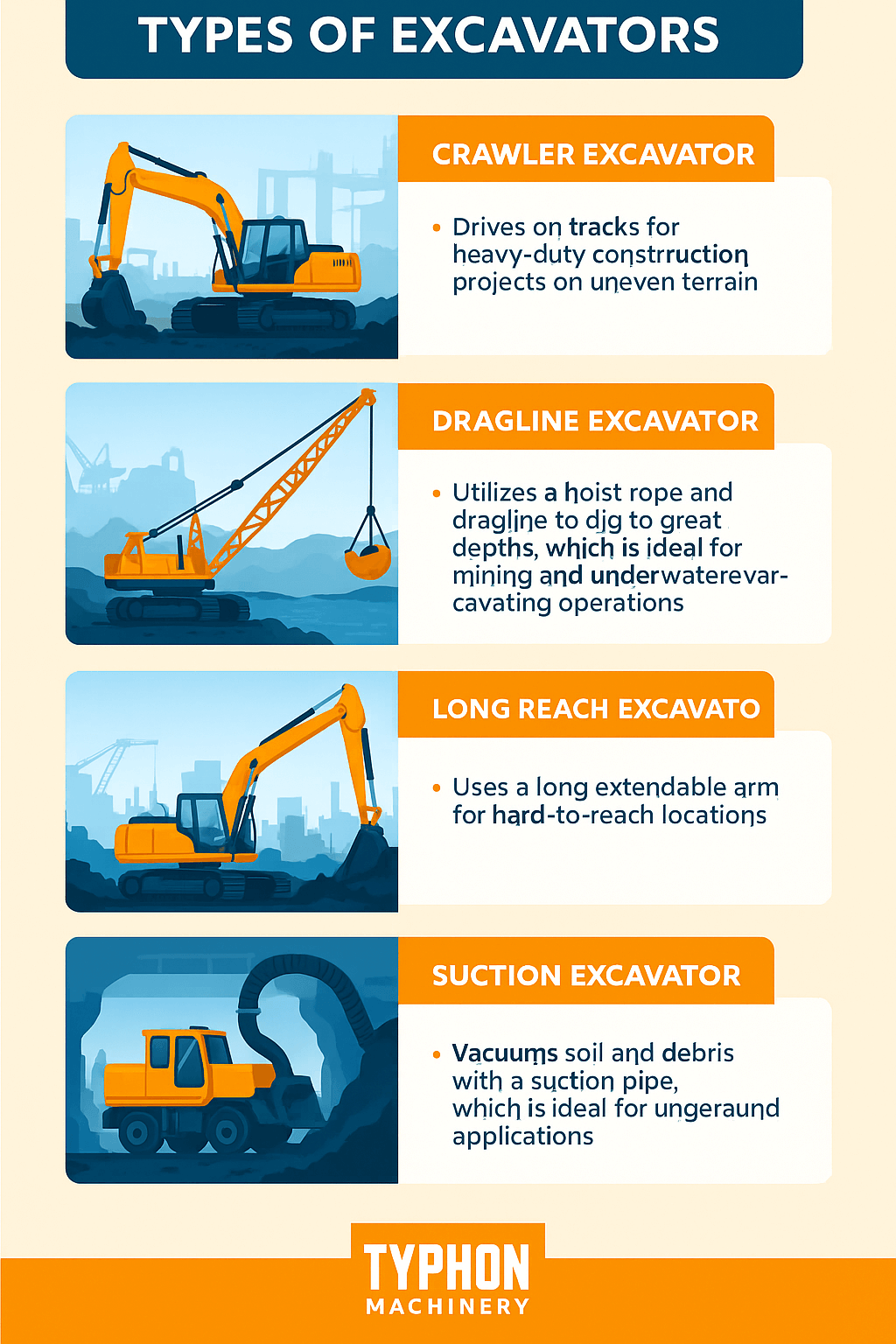 Top Compact & Mini Excavator Diggers- TYPHON Machinery