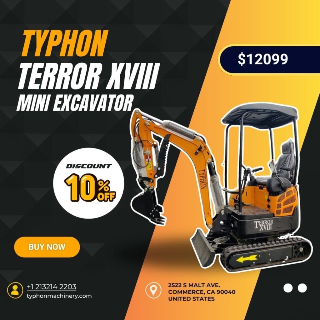 Top Compact & Mini Excavator Diggers- TYPHON Machinery