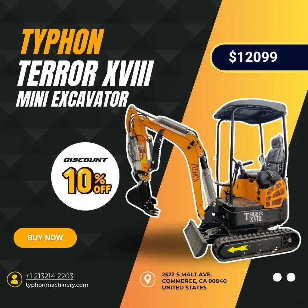 Top Compact & Mini Excavator Diggers- TYPHON Machinery