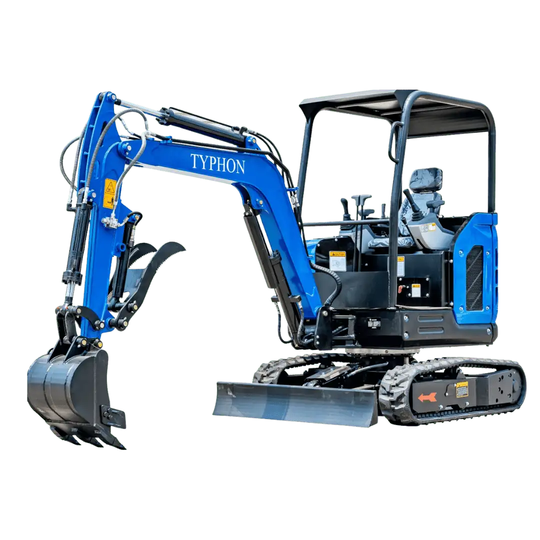 Top Compact & Mini Excavator Diggers- TYPHON Machinery TERROR X2 STORM Mini Excavator 2.5 Ton Diesel Kubota V1505 Engine