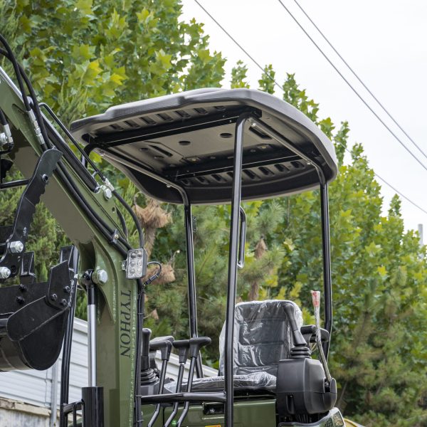 TYPHON TERROR XIII PRO STORM Mini Excavator – 1.3 Ton Trench Digger with Canopy, Hydraulic Thumb Clip, 22.1hp Honda Engine USA - Image 28