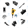 10-in-1 Mini Excavator Attachments Bundle
