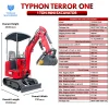 TYPHON TERROR ONE STORM 1 Ton Mini Excavator Trench Digger with hydraulic oil cooler Canopy & Wide Bucket - Image 2