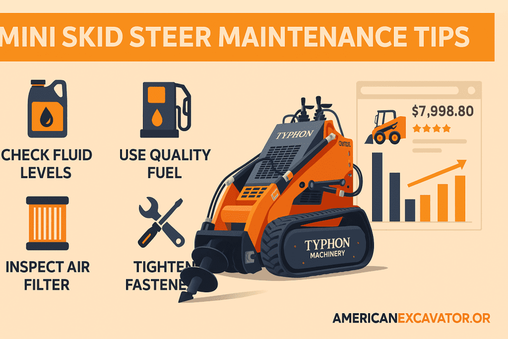 Top Compact & Mini Excavator Diggers- TYPHON Machinery Mini Skid Steers
