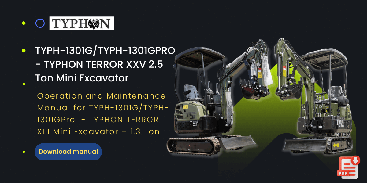 Top Compact & Mini Excavator Diggers- TYPHON Machinery