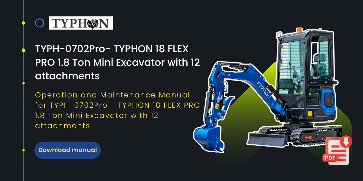 TYPHON 18 FLEX PRO 1.8 Ton Mini Excavator