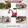 TYPHON TERROR ONE STORM 1 Ton Mini Excavator Trench Digger with hydraulic oil cooler Canopy & Wide Bucket - Image 11