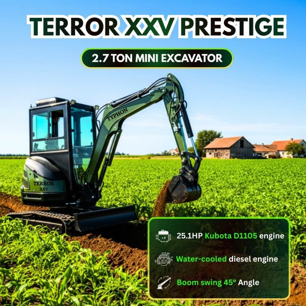 TYPHON TERROR XXV Diesel Mini Excavator 2.7 Ton 25.1 HP