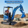 TYPHON TERROR XIX STORM Mini Excavator – 4000lbs Trench Digger with Boom Swing, Canopy, Retractable Tracks - Image 3