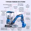 TYPHON TERROR XIX STORM Mini Excavator – 4000lbs Trench Digger with Boom Swing, Canopy, Retractable Tracks - Image 20