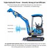TYPHON TERROR XIX STORM Mini Excavator – 4000lbs Trench Digger with Boom Swing, Canopy, Retractable Tracks - Image 8