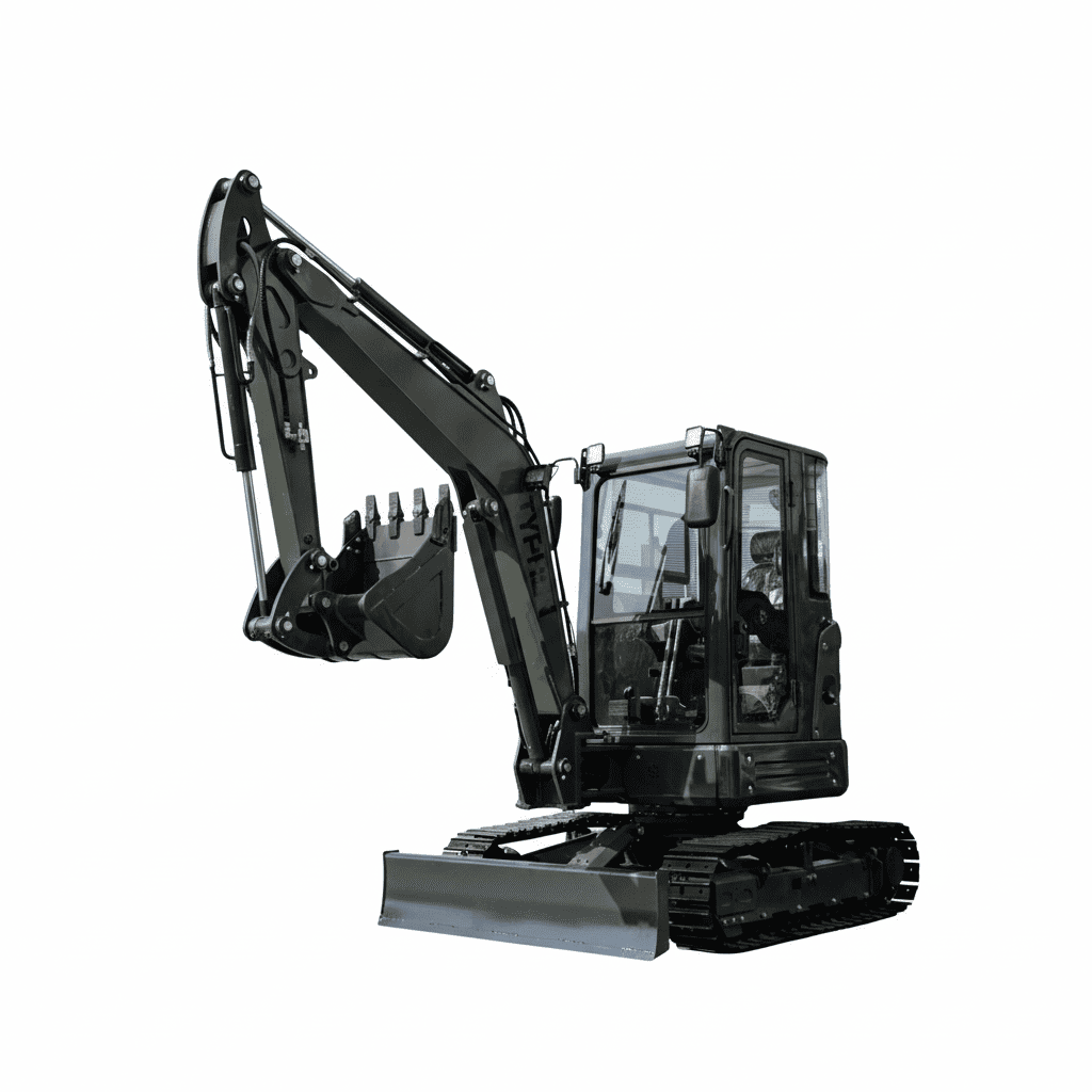 Top Compact & Mini Excavator Diggers- TYPHON Machinery TYPHON KUVUO 4.0 four ton cabin mini excavator w Kubota D1703 Diesel engine Metal Tracks, Boom Swing, AC Heater, Hydraulic Control - Image 8