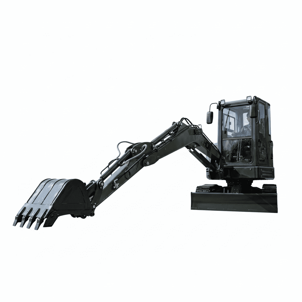 Top Compact & Mini Excavator Diggers- TYPHON Machinery TYPHON KUVUO 4.0 four ton cabin mini excavator w Kubota D1703 Diesel engine Metal Tracks, Boom Swing, AC Heater, Hydraulic Control - Image 11