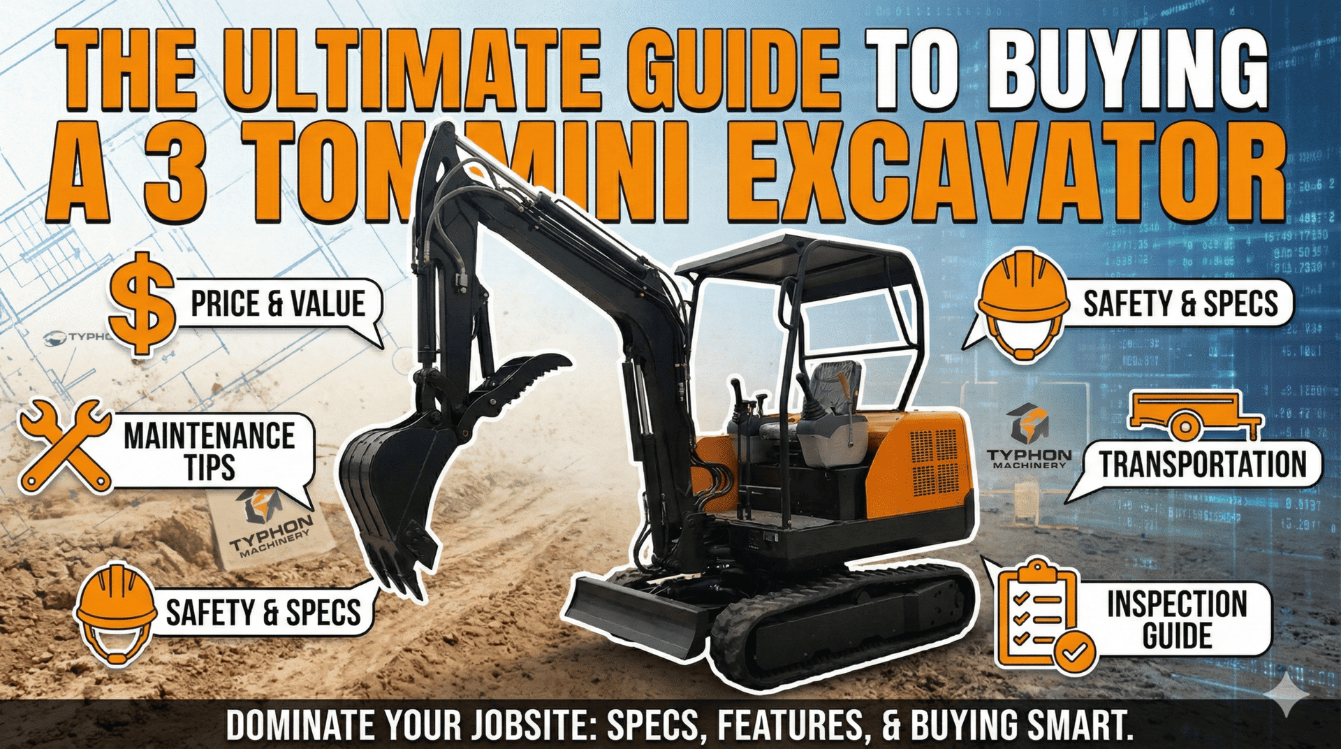 Top Compact & Mini Excavator Diggers- TYPHON Machinery The Ultimate Guide to Buying a 3 Ton Mini Excavator