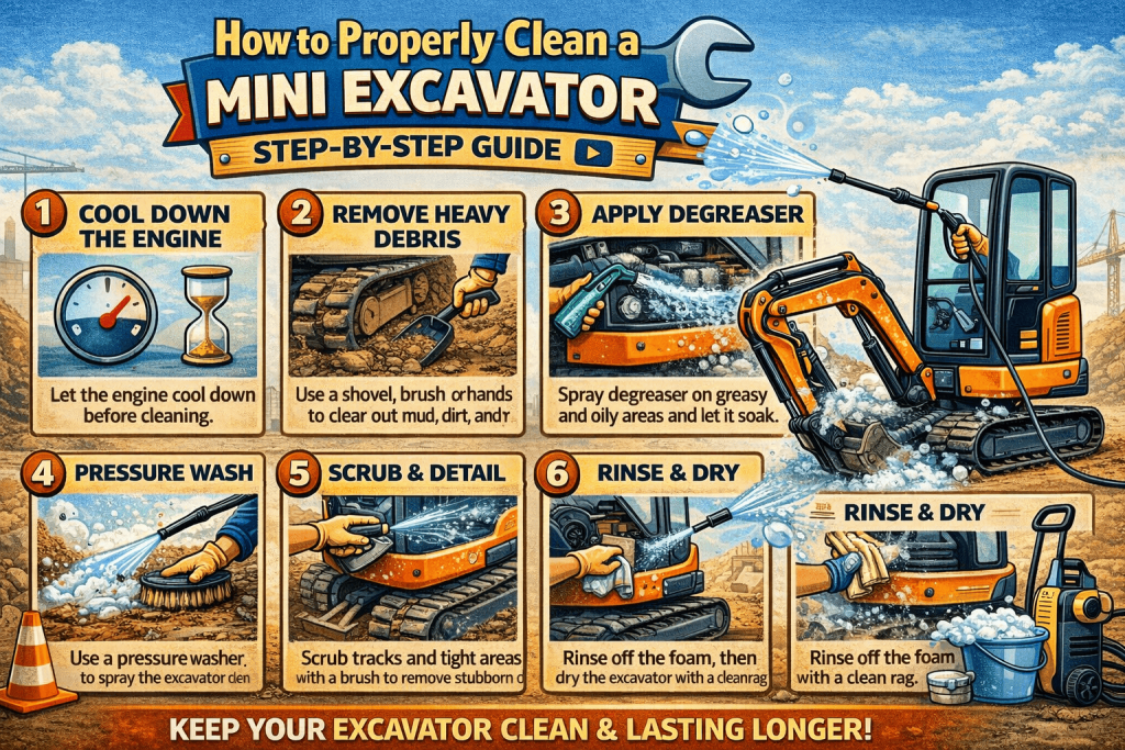 Top Compact & Mini Excavator Diggers- TYPHON Machinery How to Properly Clean a Mini Excavator