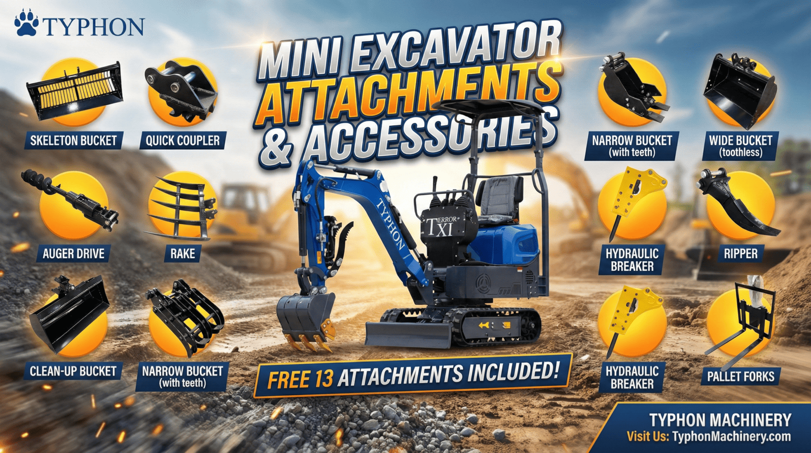 Mini Excavator Attachments and Accessories