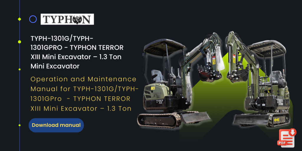 TYPHON TERROR XIII Mini Excavator – 1.3 Ton