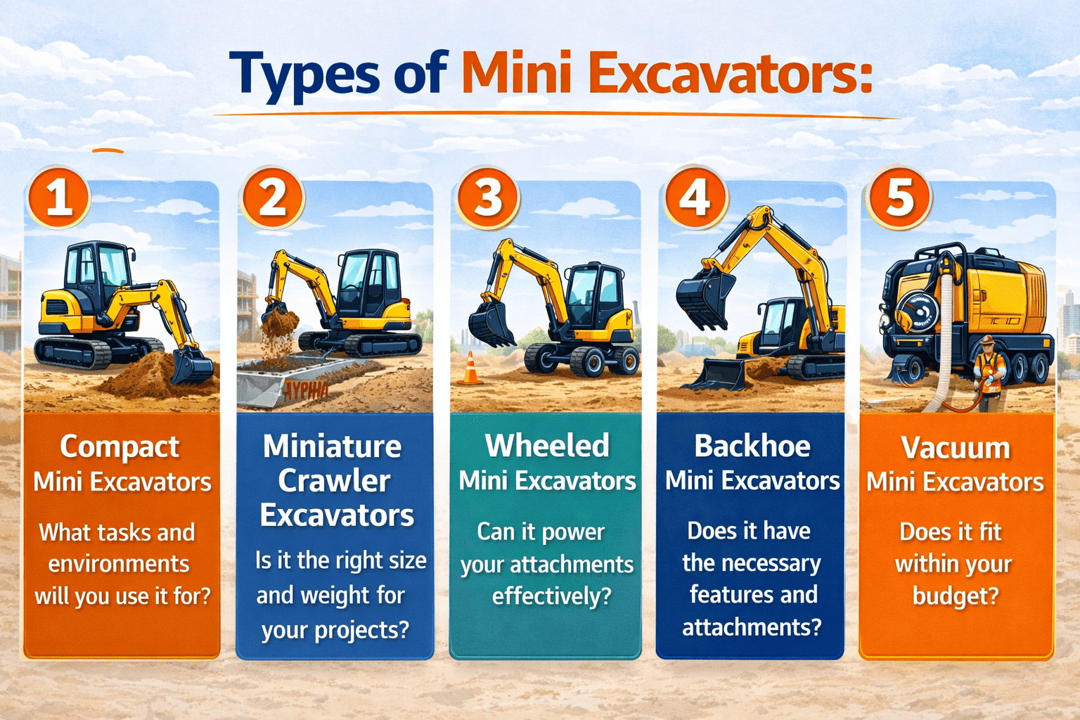 types of mini excavators2