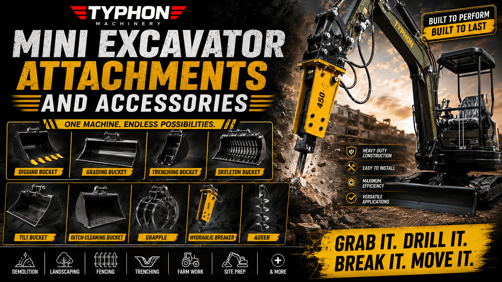 Top Compact & Mini Excavator Diggers- TYPHON Machinery Top Compact & Mini Excavator Diggers- TYPHON Machinery