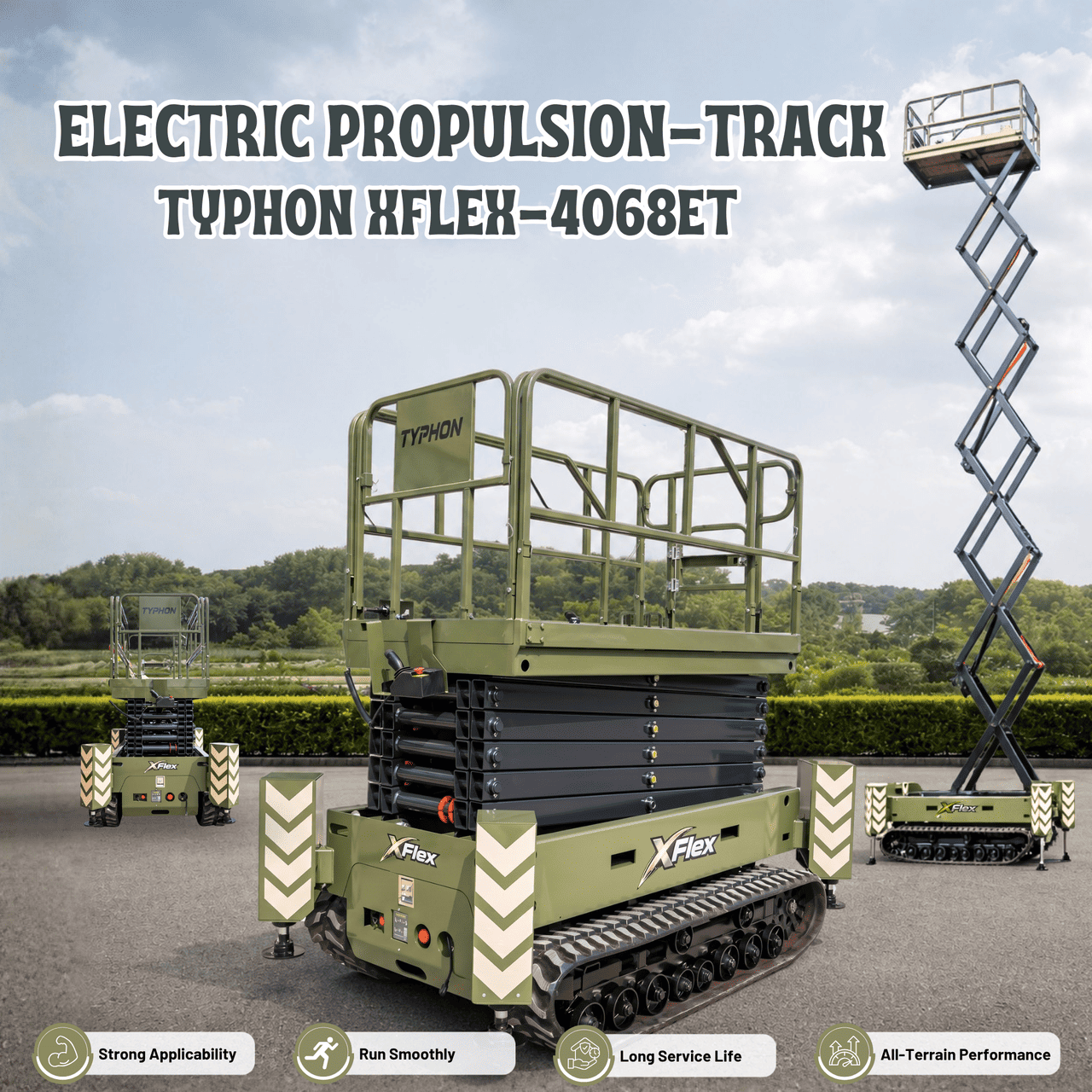 TYPHON xFlex 4068ET Electric Rubber Track Scissor Lift