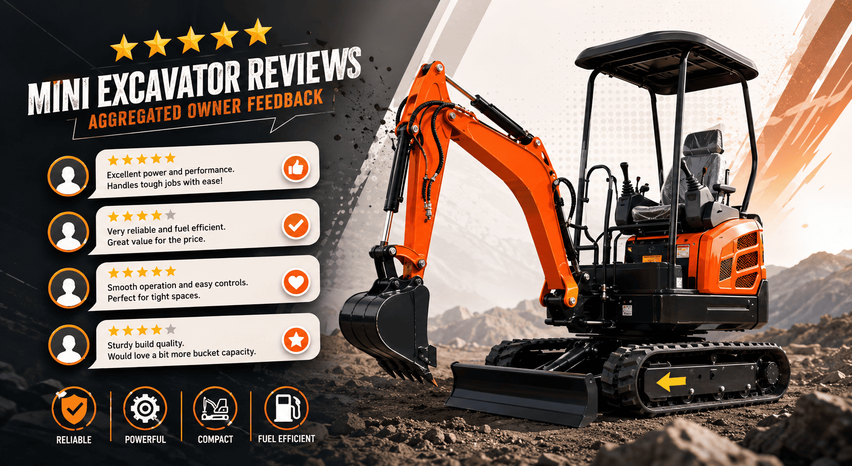 Construction equipment owner reviewing mini excavator performance on job site