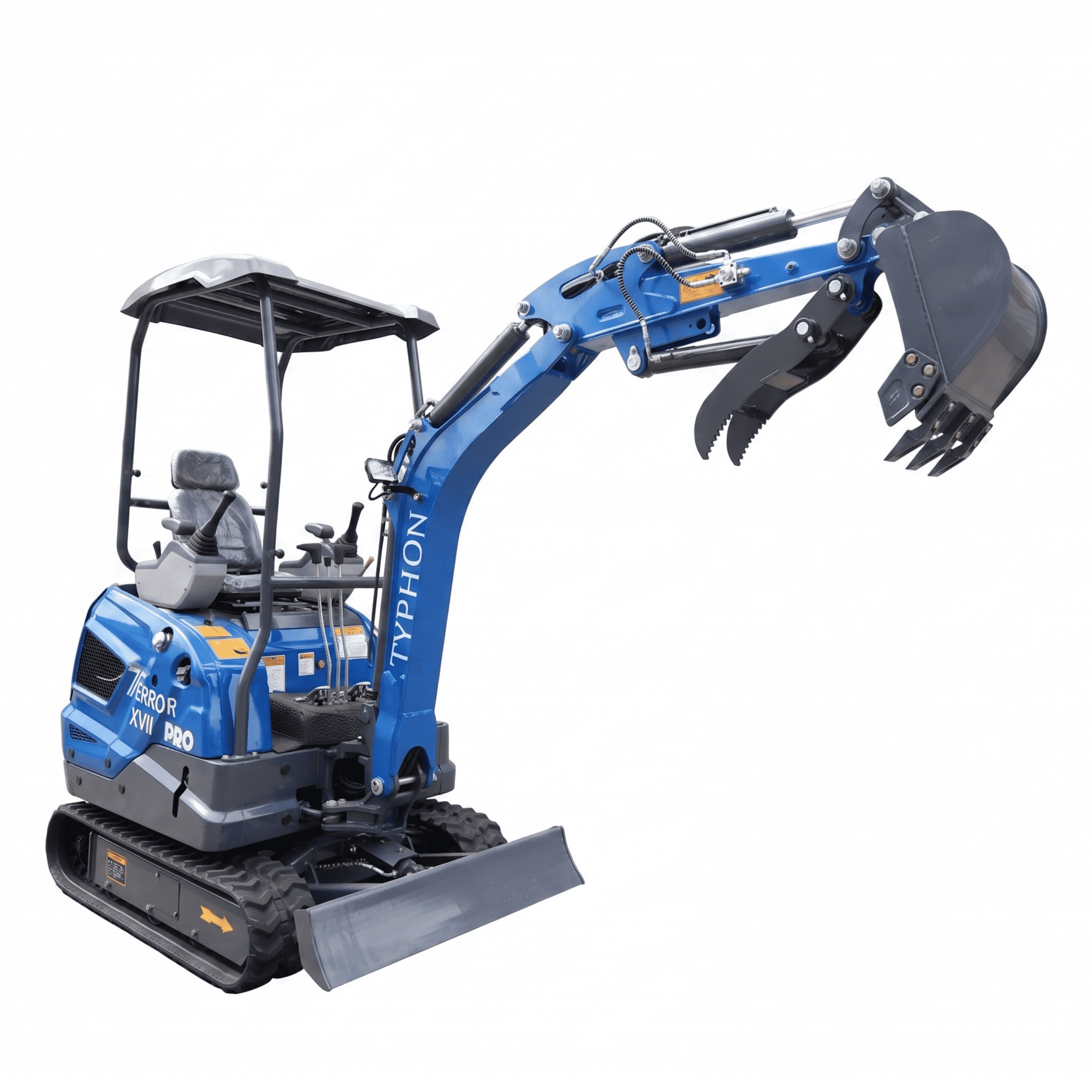 Top Compact & Mini Excavator Diggers- TYPHON Machinery New TYPHON TERROR XVII PRO 3800 lb Mini Excavator – Kubota Diesel, Premium Hydraulics, 14kN Dig Force, Boom Swing - Image 29