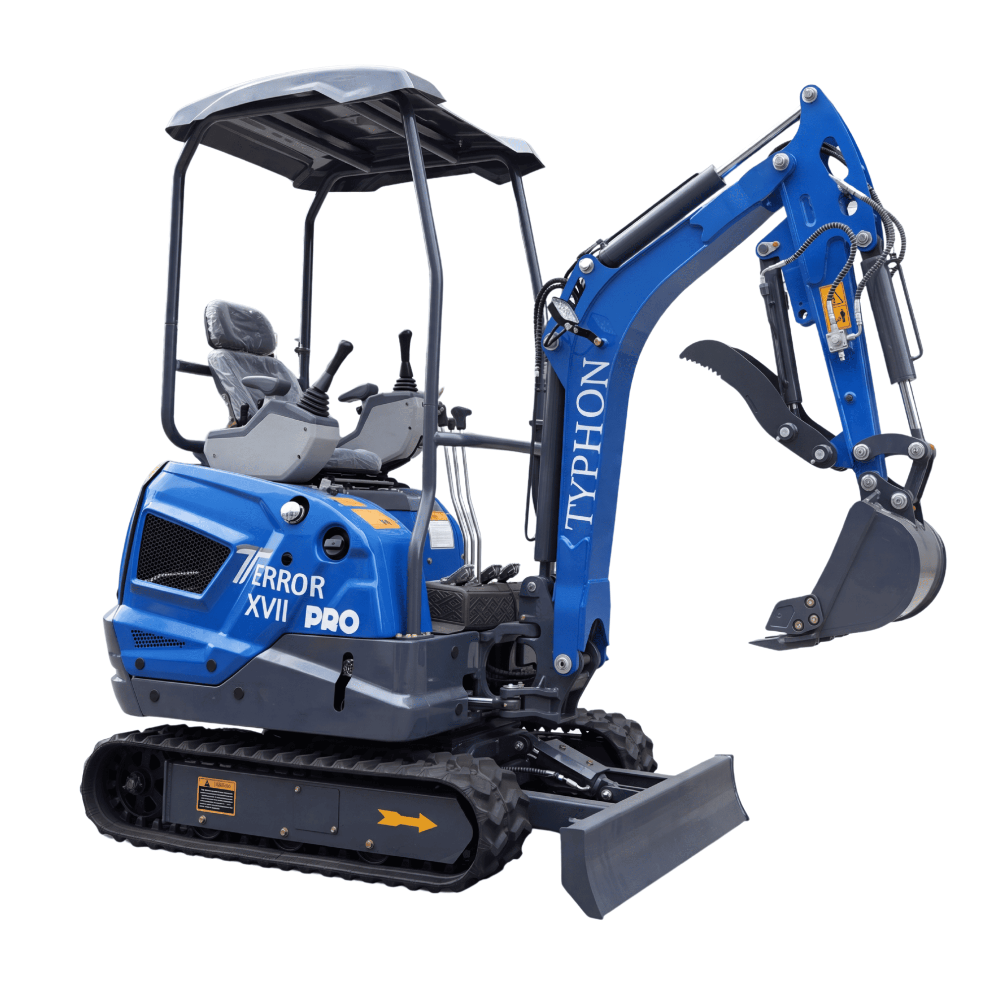Top Compact & Mini Excavator Diggers- TYPHON Machinery New TYPHON TERROR XVII PRO 3800 lb Mini Excavator – Kubota Diesel, Premium Hydraulics, 14kN Dig Force, Boom Swing - Image 27
