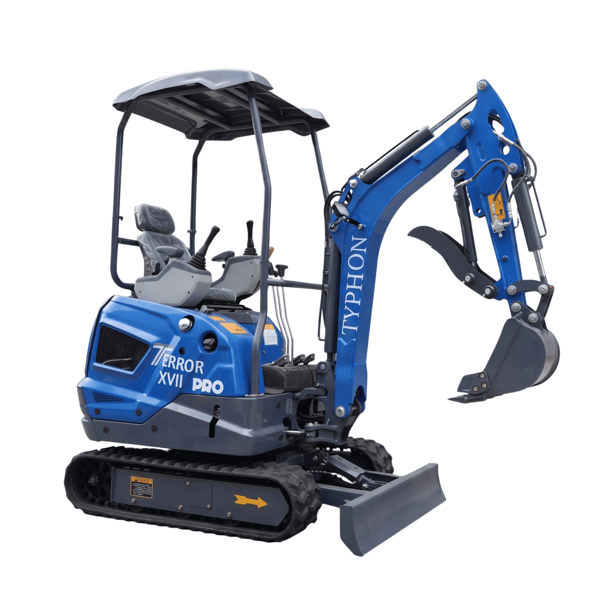 Top Compact & Mini Excavator Diggers- TYPHON Machinery New TYPHON TERROR XVII PRO 3800 lb Mini Excavator – Kubota Diesel, Premium Hydraulics, 14kN Dig Force, Boom Swing - Image 28