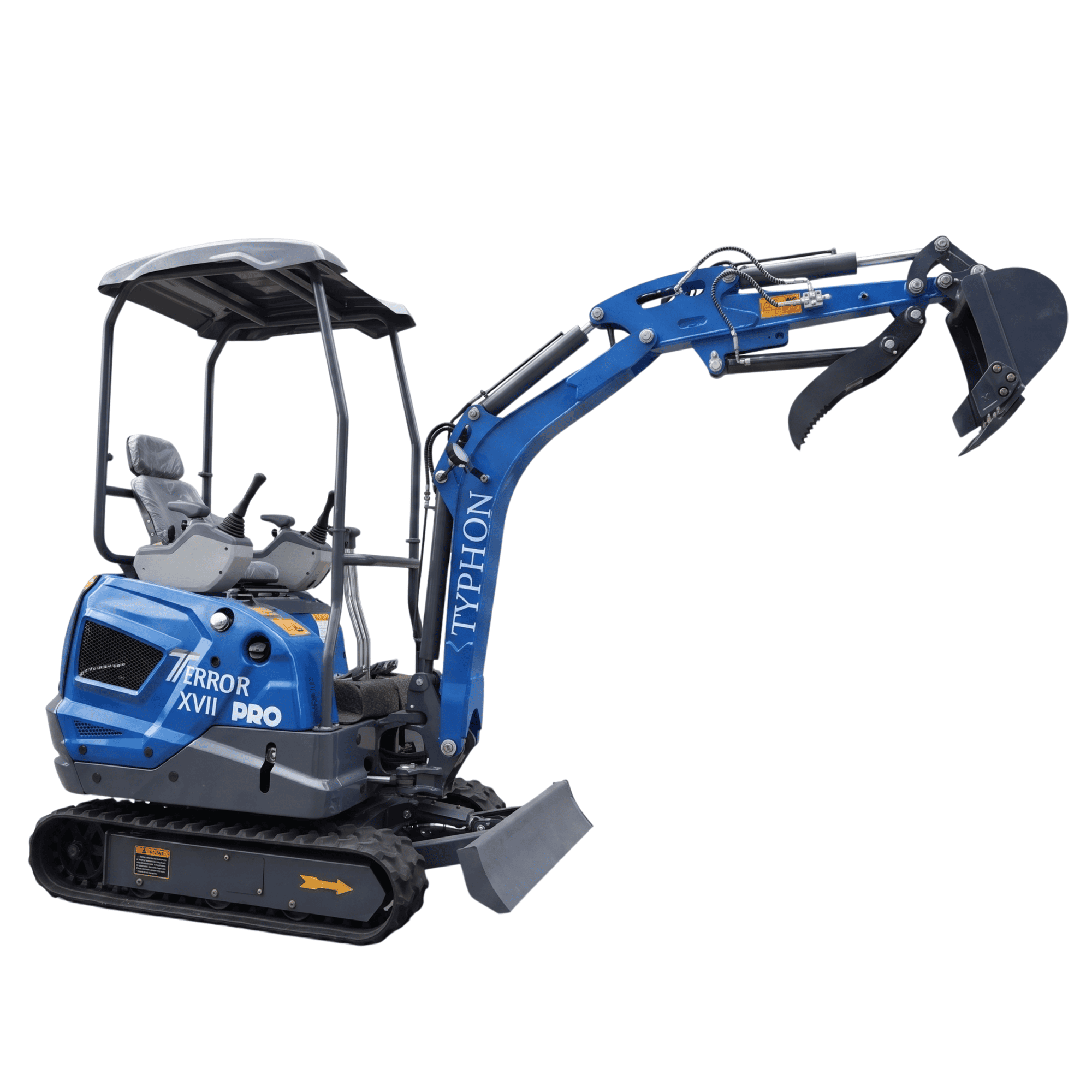 Top Compact & Mini Excavator Diggers- TYPHON Machinery New TYPHON TERROR XVII PRO 3800 lb Mini Excavator – Kubota Diesel, Premium Hydraulics, 14kN Dig Force, Boom Swing - Image 26