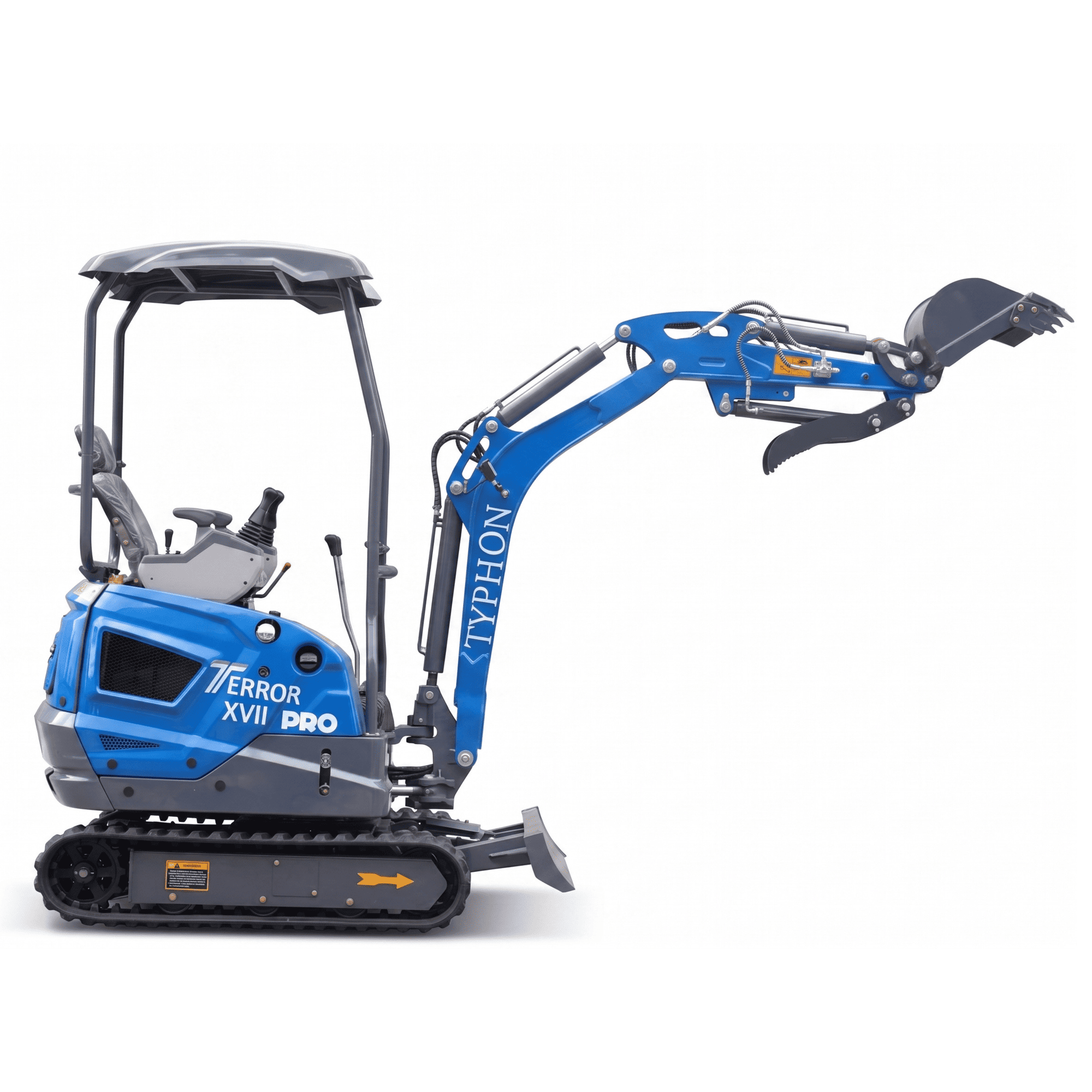 Top Compact & Mini Excavator Diggers- TYPHON Machinery New TYPHON TERROR XVII PRO 3800 lb Mini Excavator – Kubota Diesel, Premium Hydraulics, 14kN Dig Force, Boom Swing - Image 25