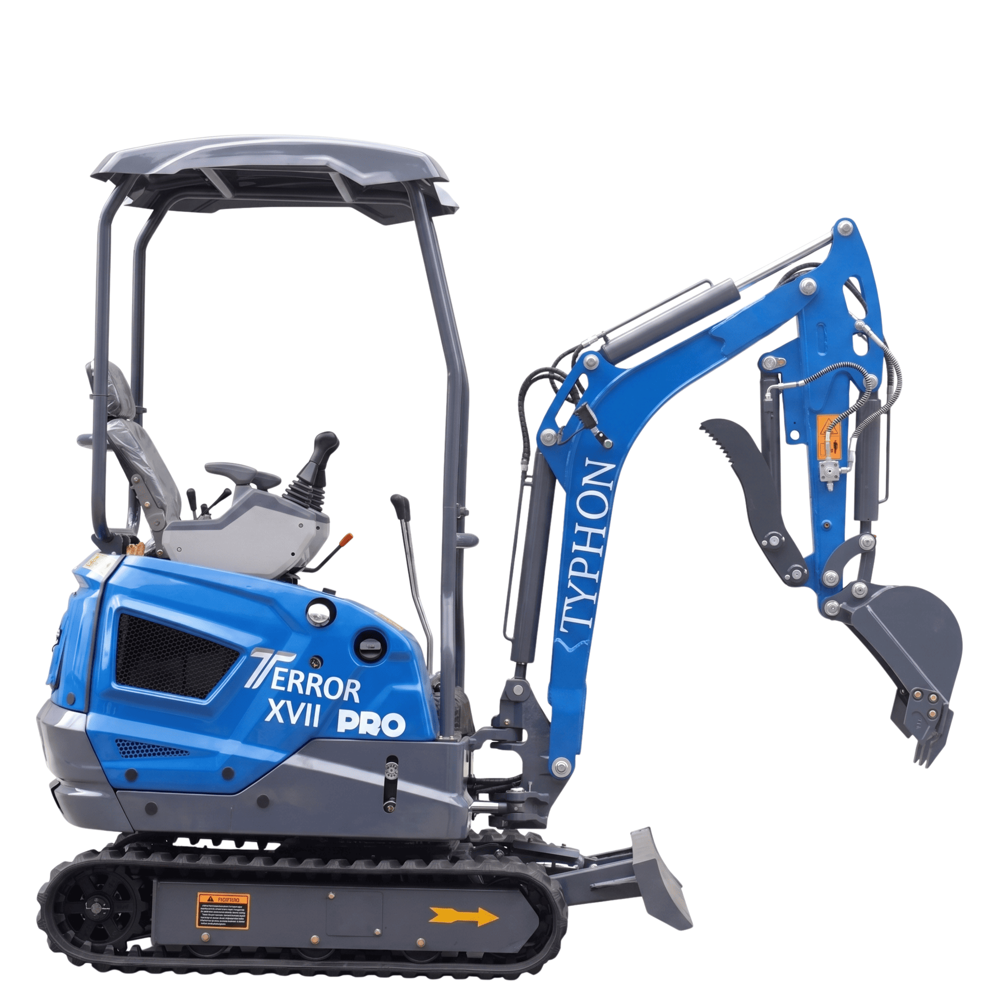 Top Compact & Mini Excavator Diggers- TYPHON Machinery New TYPHON TERROR XVII PRO 3800 lb Mini Excavator – Kubota Diesel, Premium Hydraulics, 14kN Dig Force, Boom Swing - Image 23