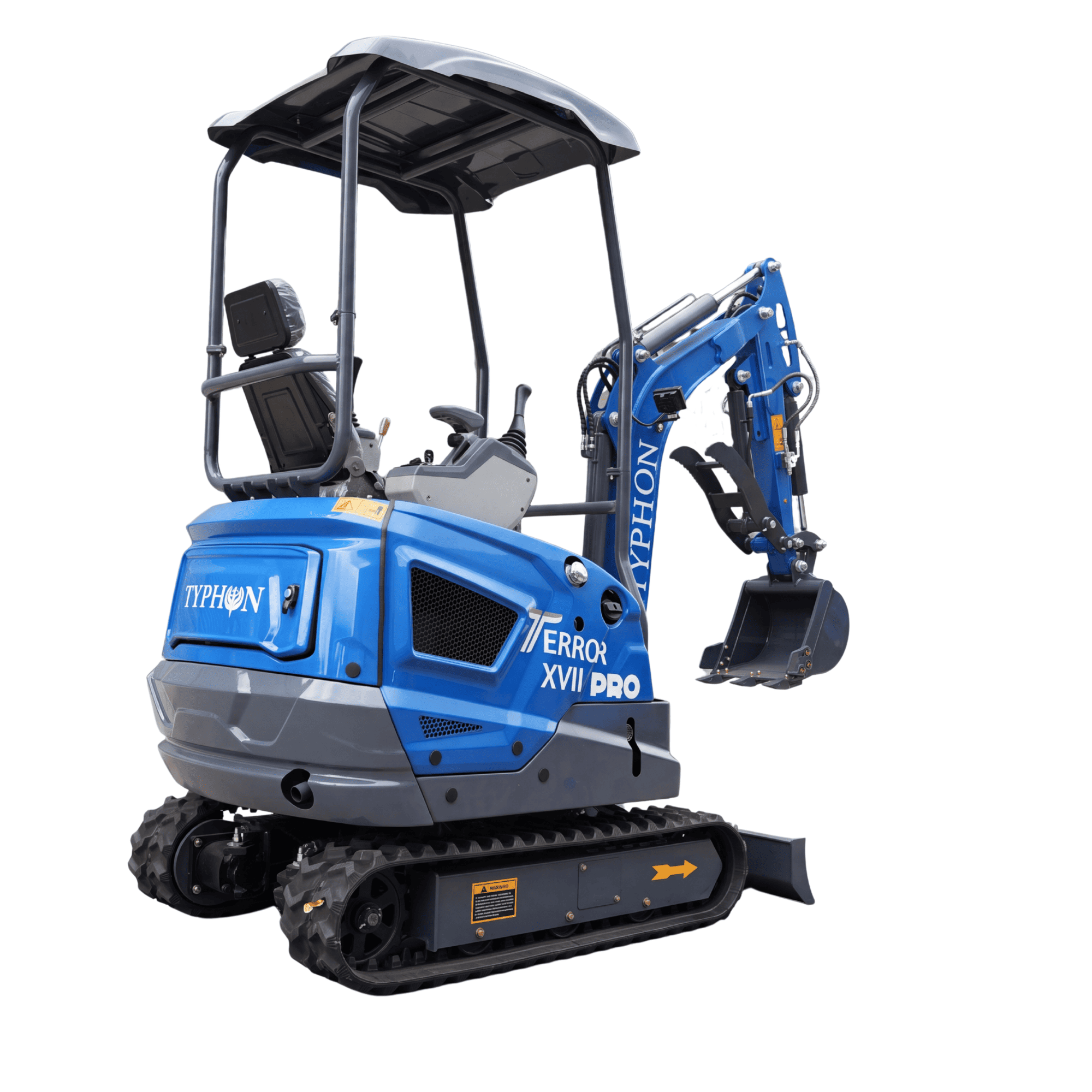 Top Compact & Mini Excavator Diggers- TYPHON Machinery New TYPHON TERROR XVII PRO 3800 lb Mini Excavator – Kubota Diesel, Premium Hydraulics, 14kN Dig Force, Boom Swing - Image 24