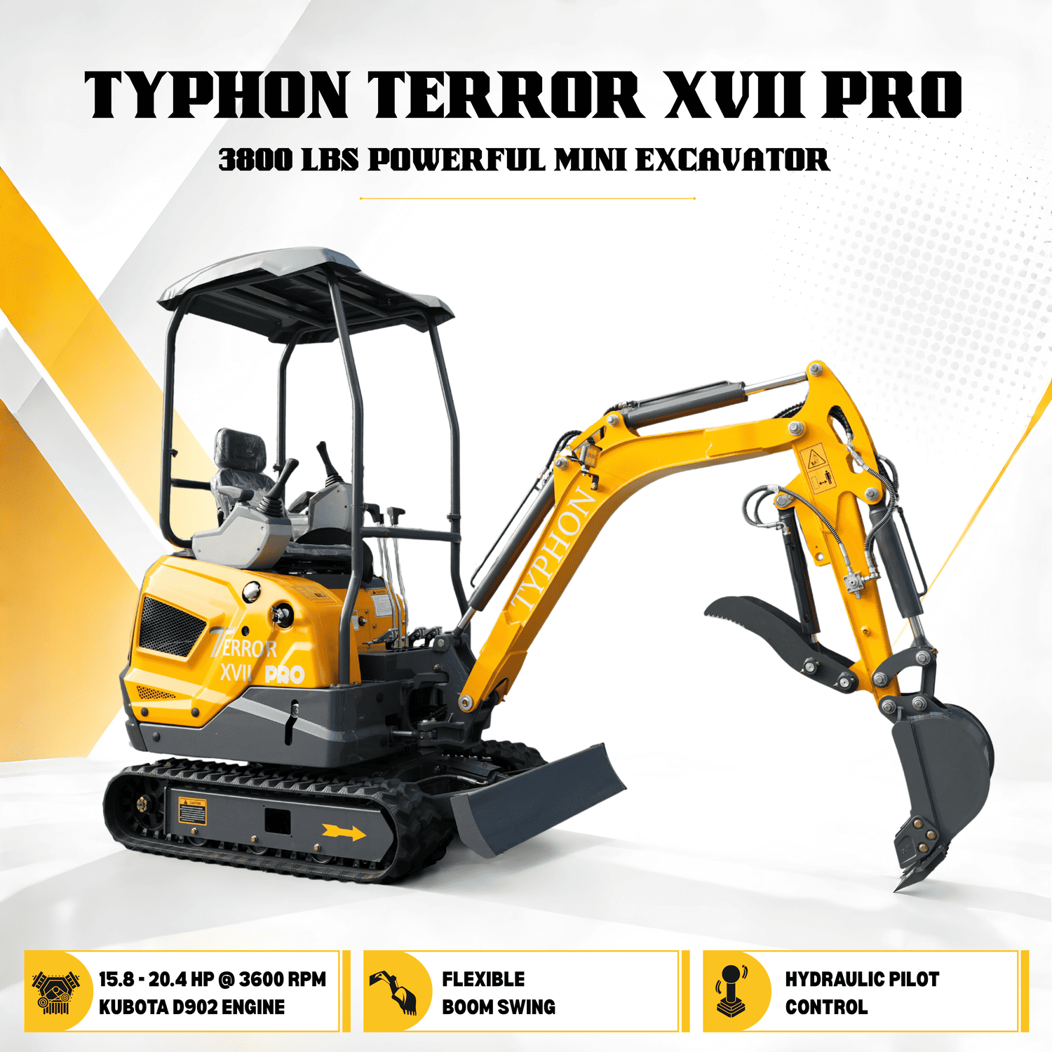 Top Compact & Mini Excavator Diggers- TYPHON Machinery TYPHON TERROR XVII PRO