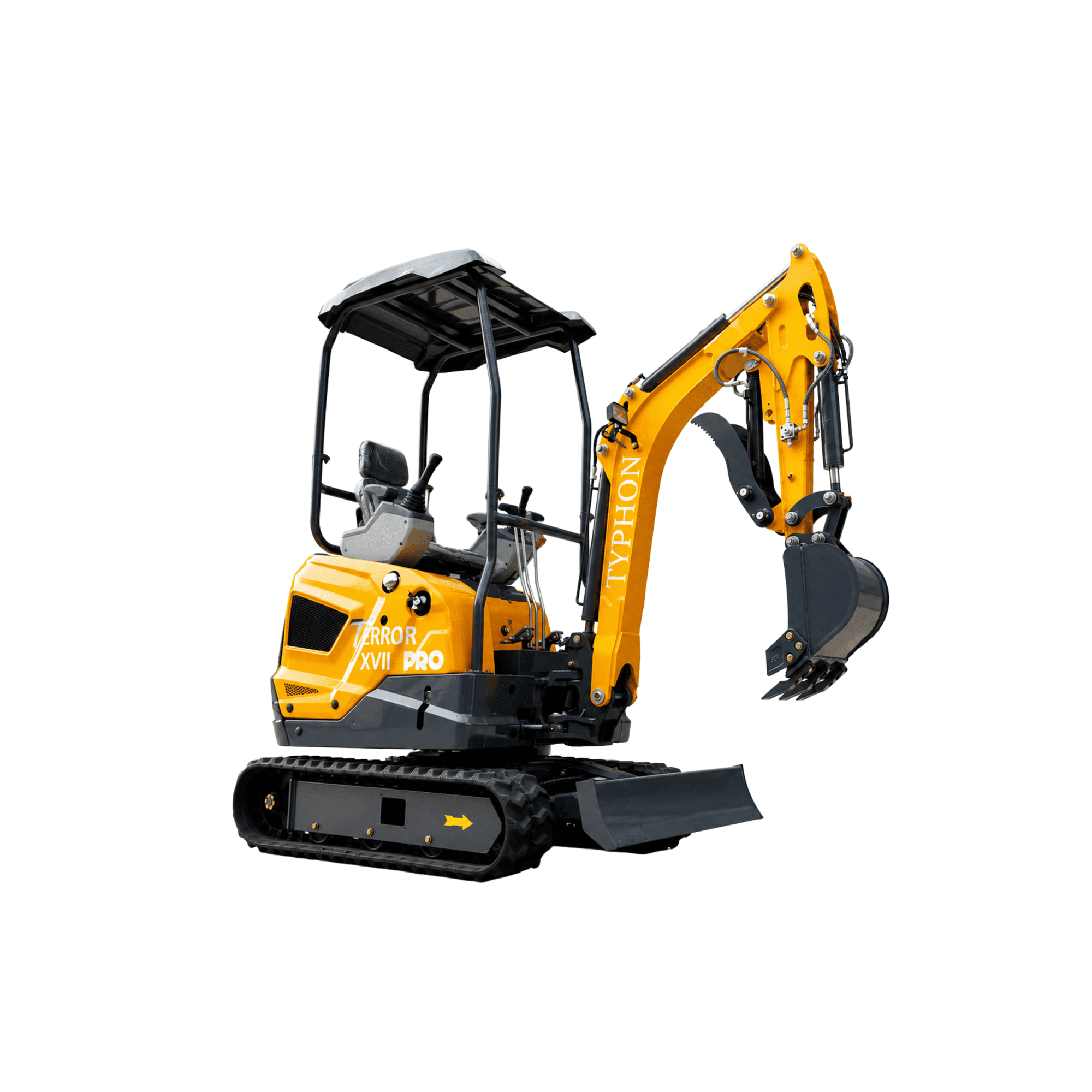 Top Compact & Mini Excavator Diggers- TYPHON Machinery TYPHON TERROR XVII PRO 3800 lb Mini Excavator, Kubota D902 Diesel, Hydraulic Thumb, Pilot Controls, 14kN Dig Force - Image 15