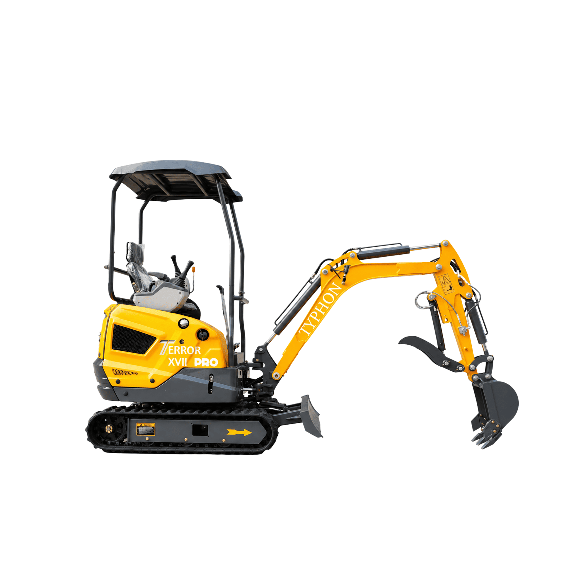 Top Compact & Mini Excavator Diggers- TYPHON Machinery TYPHON TERROR XVII PRO 3800 lb Mini Excavator, Kubota D902 Diesel, Hydraulic Thumb, Pilot Controls, 14kN Dig Force - Image 16