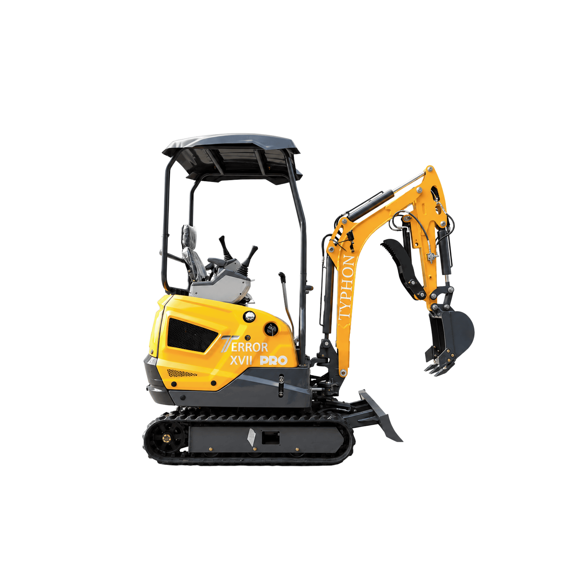 Top Compact & Mini Excavator Diggers- TYPHON Machinery TYPHON TERROR XVII PRO 3800 lb Mini Excavator, Kubota D902 Diesel, Hydraulic Thumb, Pilot Controls, 14kN Dig Force - Image 18
