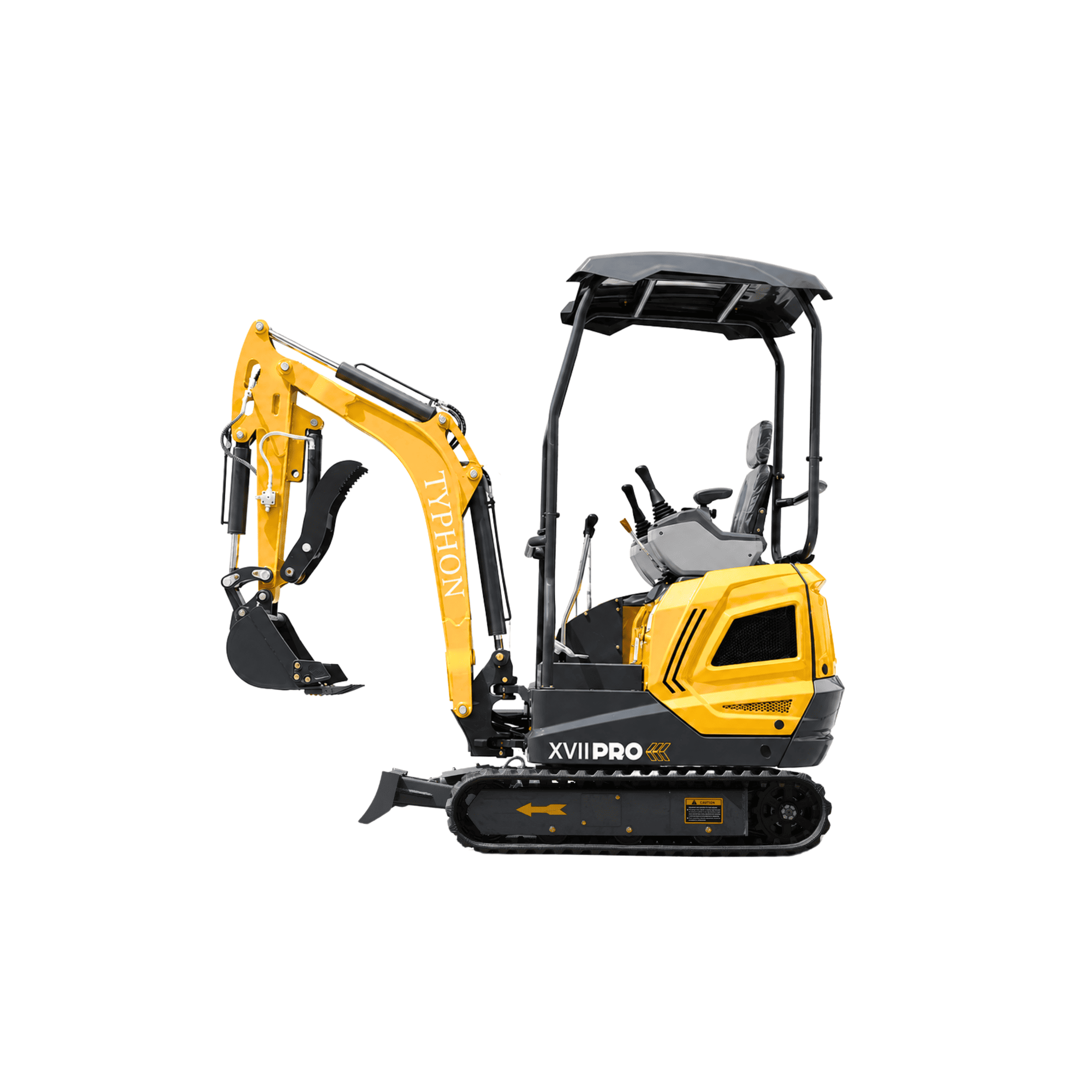 Top Compact & Mini Excavator Diggers- TYPHON Machinery TYPHON TERROR XVII PRO 3800 lb Mini Excavator, Kubota D902 Diesel, Hydraulic Thumb, Pilot Controls, 14kN Dig Force - Image 19