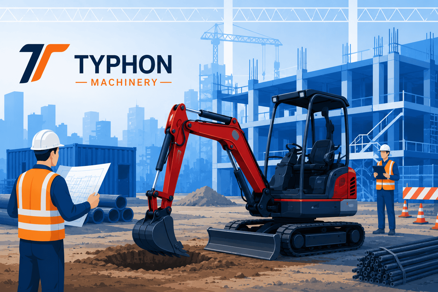 Top Compact & Mini Excavator Diggers- TYPHON Machinery Contractors