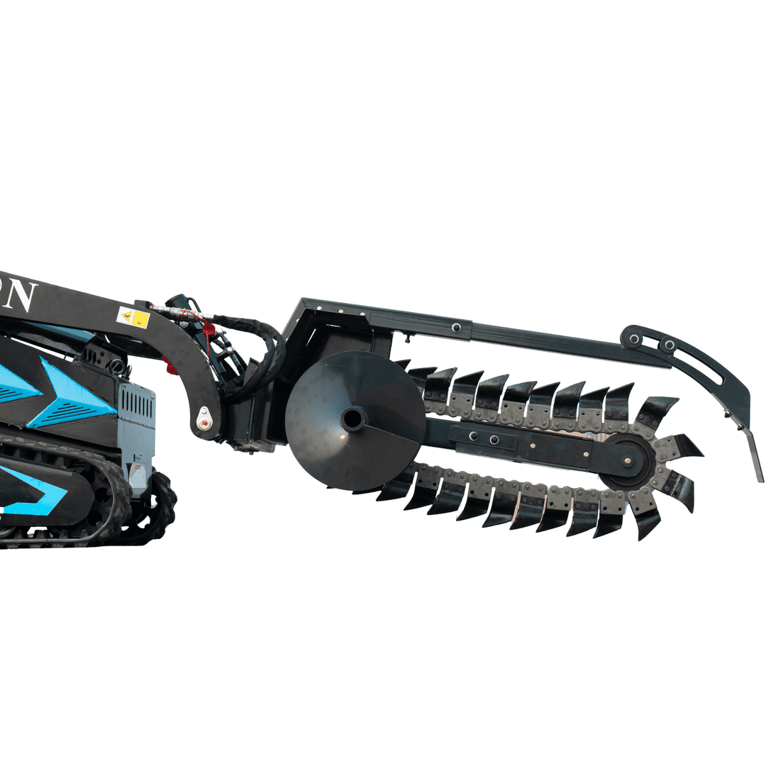 Top Compact & Mini Excavator Diggers- TYPHON Machinery 800mm Hydraulic Chain Trencher Attachment for TYPHON STOMP X1300 & STOMP 509 Mini Skid Steers - Image 14