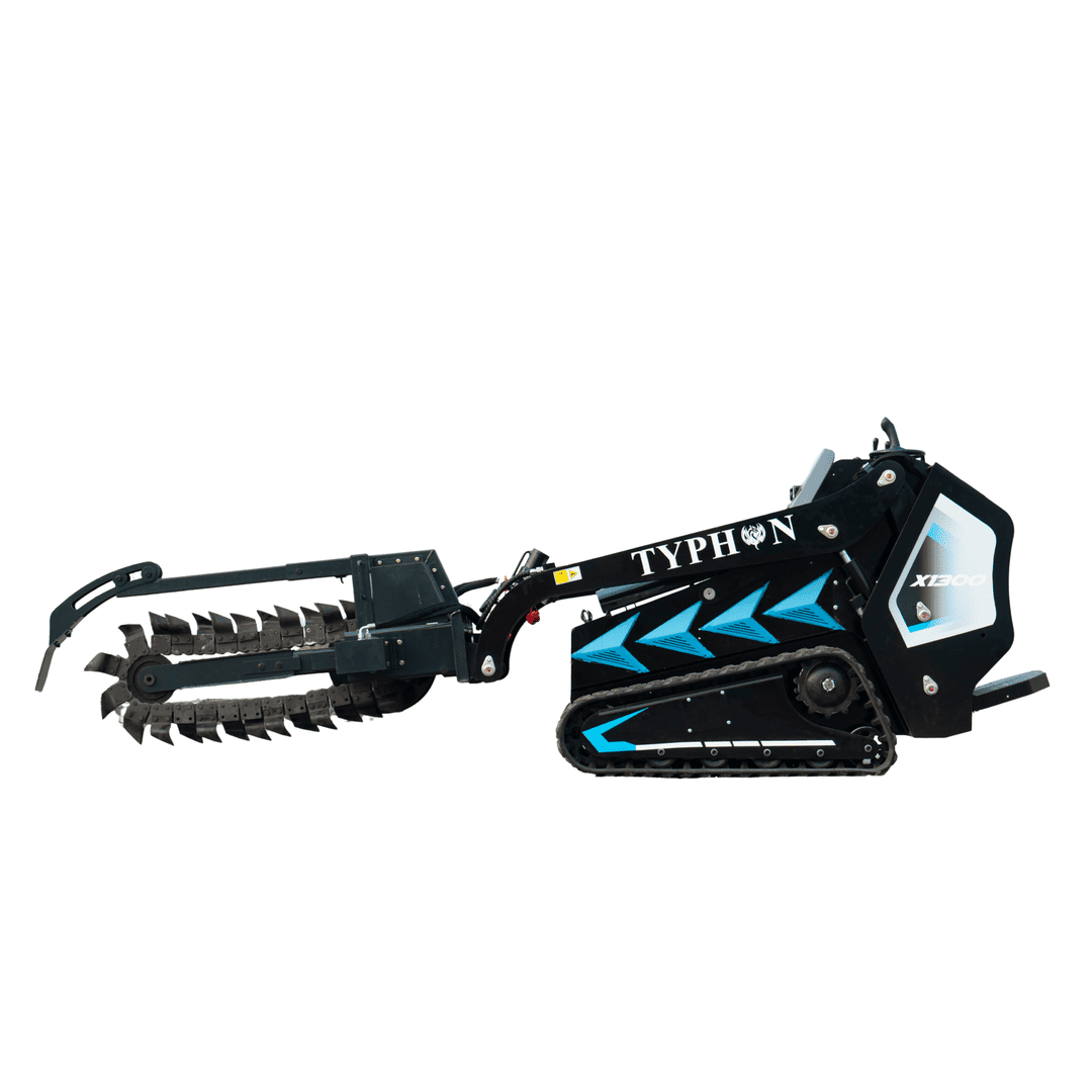 Top Compact & Mini Excavator Diggers- TYPHON Machinery 800mm Hydraulic Chain Trencher Attachment for TYPHON STOMP X1300 & STOMP 509 Mini Skid Steers - Image 7